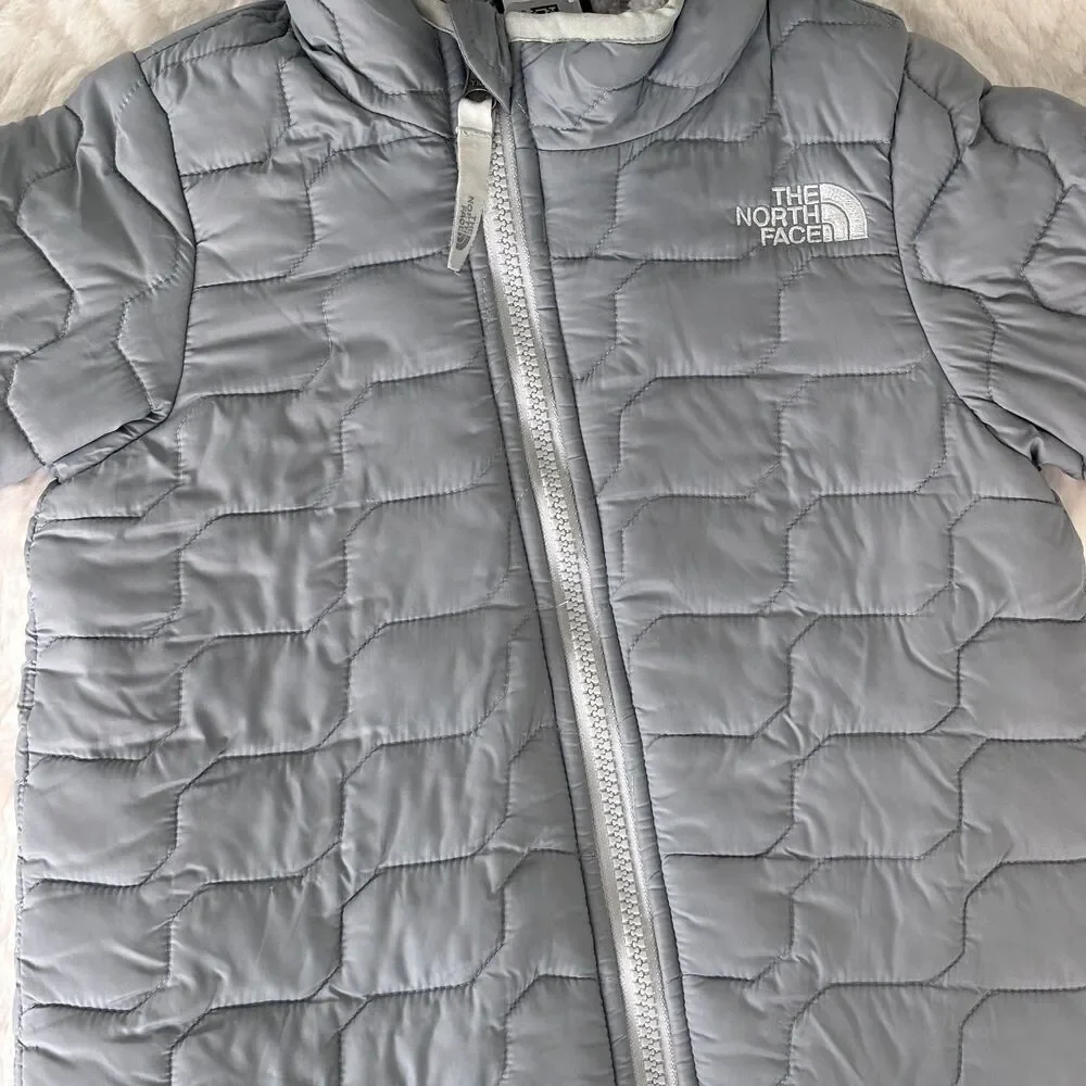 The North Face Baby 18-24M ThermoBall Gray Fleece Lined Hooded Bunting Snowsuit